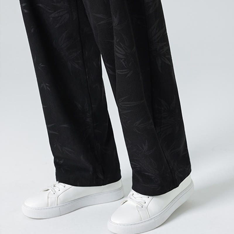 Pantalon large en velours côtelé pour homme avec poches et motif bambou et Buddha Stones - image 19