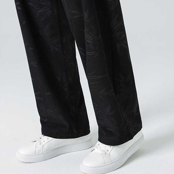 Pantalon large en velours côtelé pour homme avec poches et motif bambou et Buddha Stones - image 19