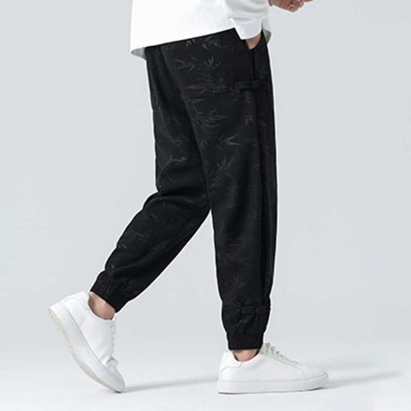 Pantalon en velours côtelé à boutons-grenouilles et poches pour homme Buddha Stones Automne Hiver Bambou - image 11