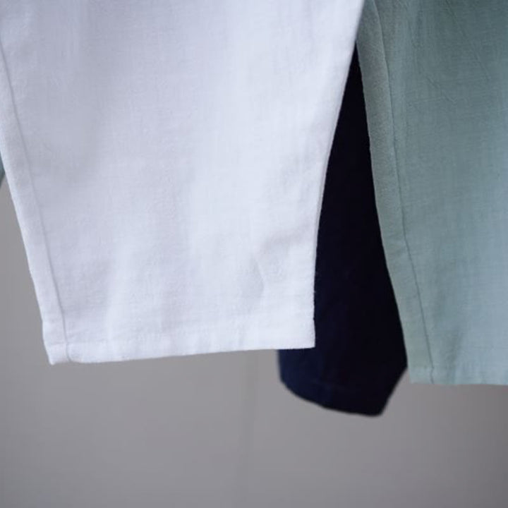 Pantalon Buddha Stones en coton ramie et lin de couleur unie avec poches pour homme, taille élastique - image 32