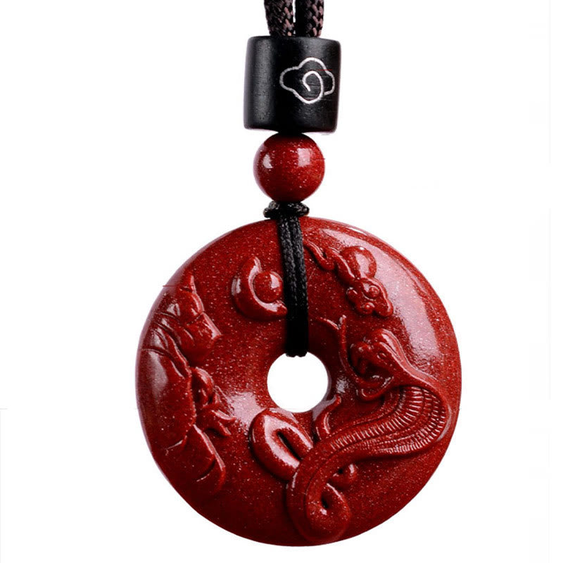 Collier avec Buddha Stones et signe du zodiaque chinois en cinabre - image 7