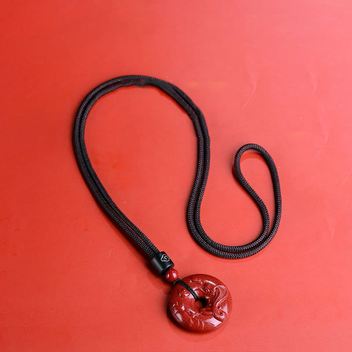 Collier avec Buddha Stones et signe du zodiaque chinois en cinabre - image 5