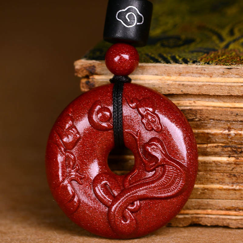 Collier avec Buddha Stones et signe du zodiaque chinois en cinabre - image 4