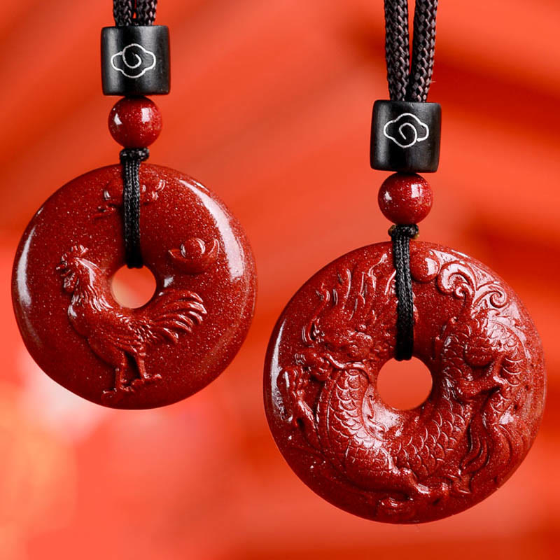 Collier avec Buddha Stones et signe du zodiaque chinois en cinabre - image 38