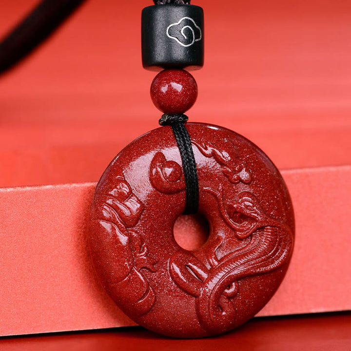 Collier avec Buddha Stones et signe du zodiaque chinois en cinabre - image 2