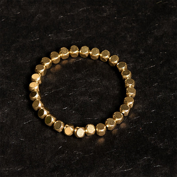 Bracelet de guérison en laiton et cuivre avec Buddha Stones et porte-bonheur - image 1