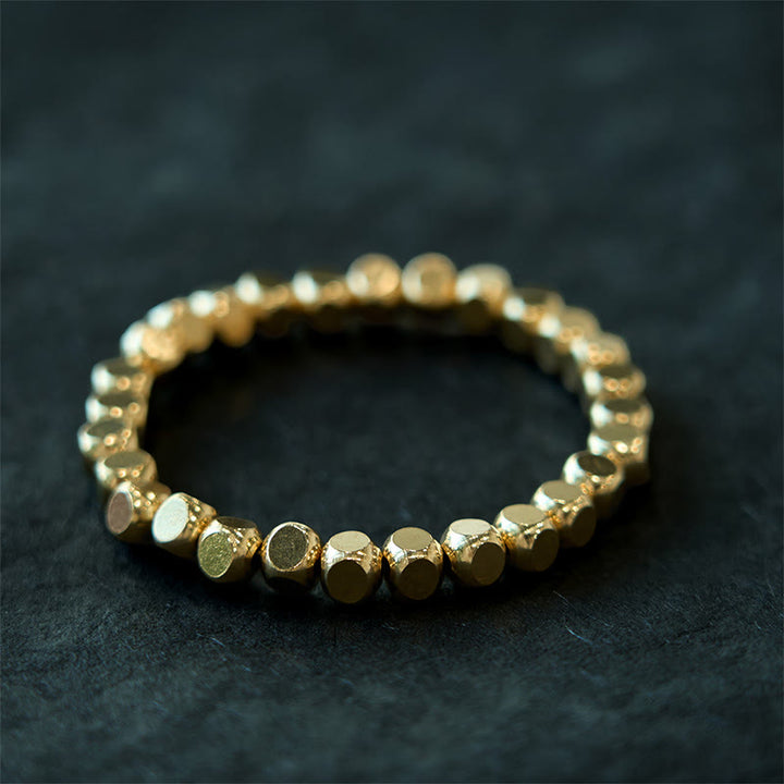 Bracelet de guérison en laiton et cuivre avec Buddha Stones et porte-bonheur - image 10