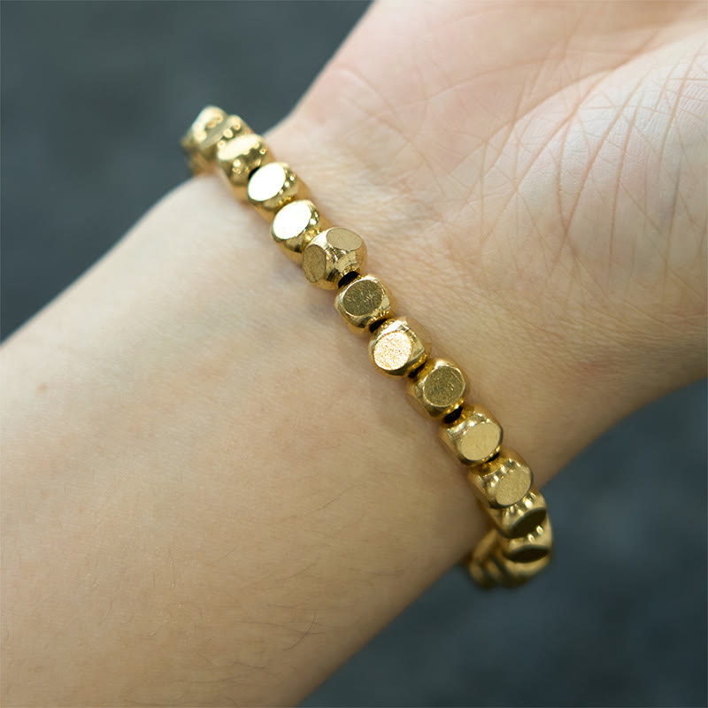 Bracelet de guérison en laiton et cuivre avec Buddha Stones et porte-bonheur - image 8