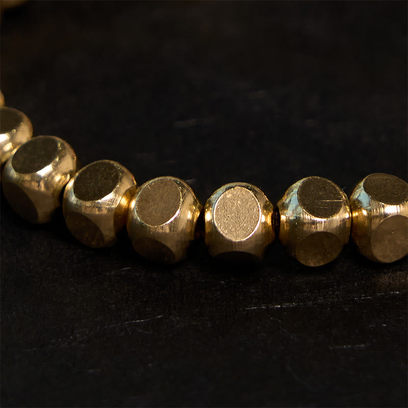 Bracelet de guérison en laiton et cuivre avec Buddha Stones et porte-bonheur - image 2