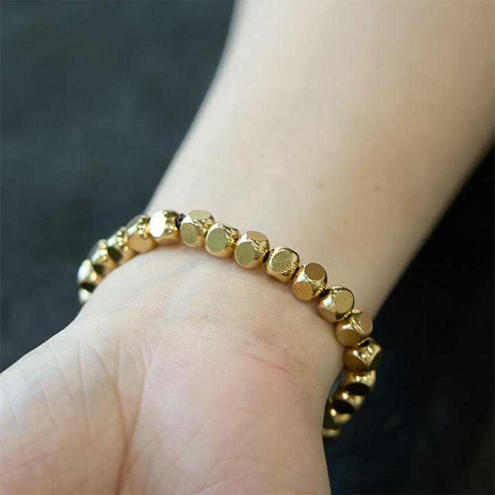 Bracelet de guérison en laiton et cuivre avec Buddha Stones et porte-bonheur - image 9
