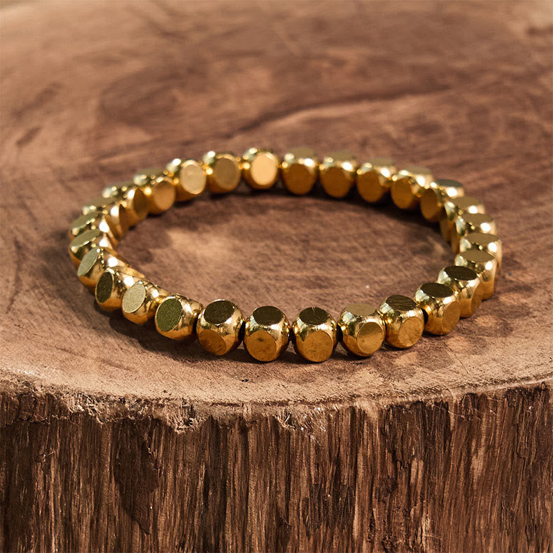 Bracelet de guérison en laiton et cuivre avec Buddha Stones et porte-bonheur - image 11