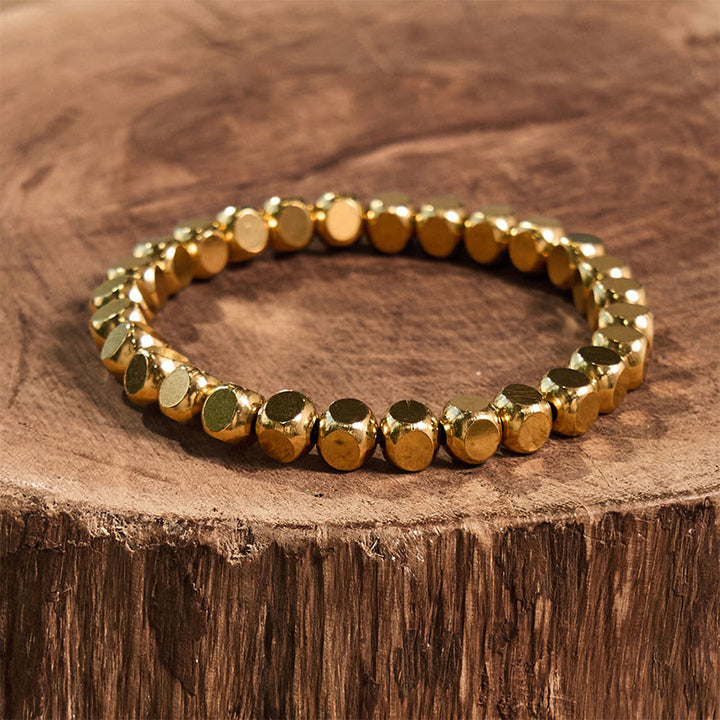 Bracelet de guérison en laiton et cuivre avec Buddha Stones et porte-bonheur - image 11