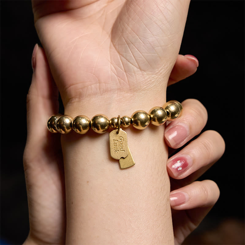 Bracelet de guérison en laiton et cuivre avec Buddha Stones - image 7
