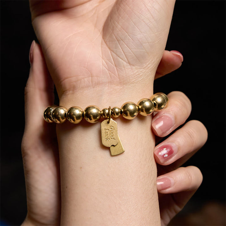 Bracelet de guérison en laiton et cuivre avec Buddha Stones - image 7