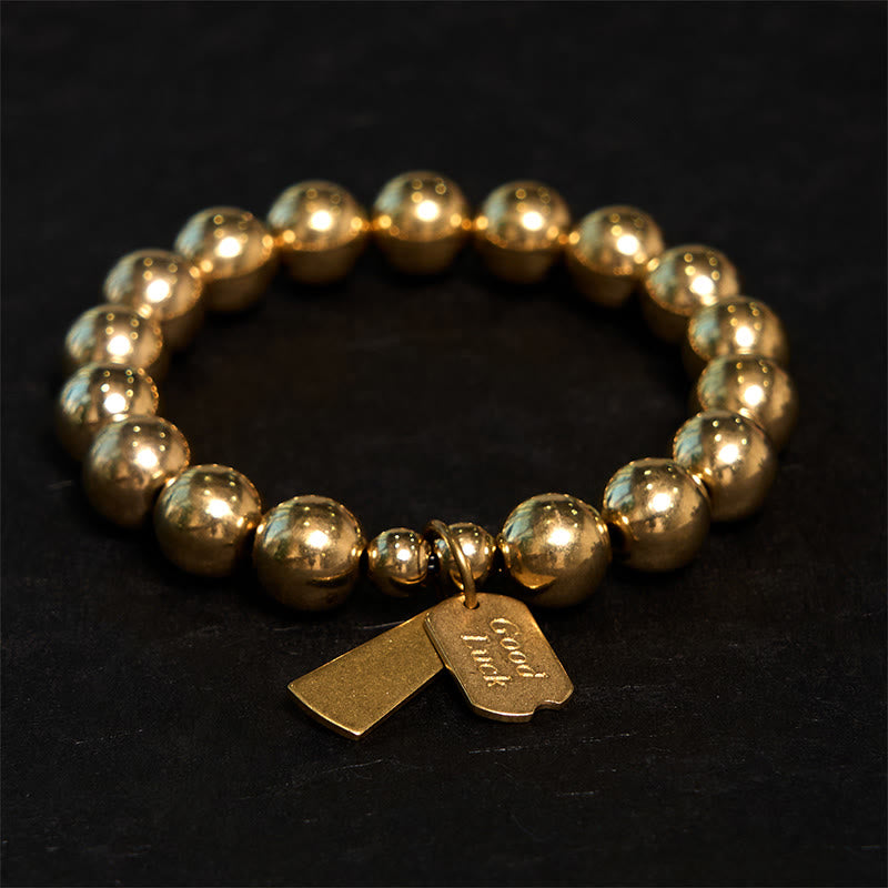 Bracelet de guérison en laiton et cuivre avec Buddha Stones - Laiton (Tour de poignet : 20-21 cm) - image 0