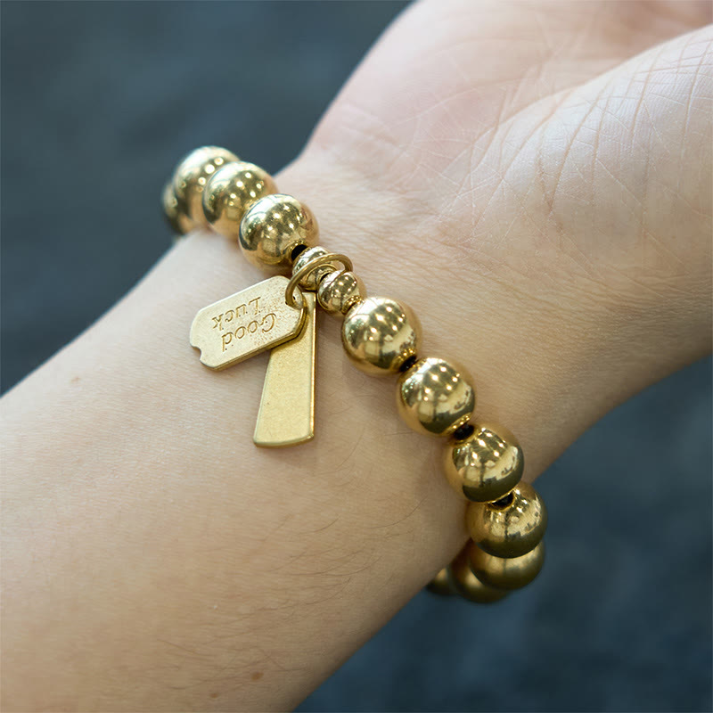 Bracelet de guérison en laiton et cuivre avec Buddha Stones - image 6