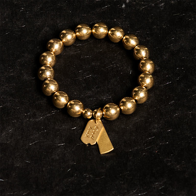 Bracelet de guérison en laiton et cuivre avec Buddha Stones - image 1