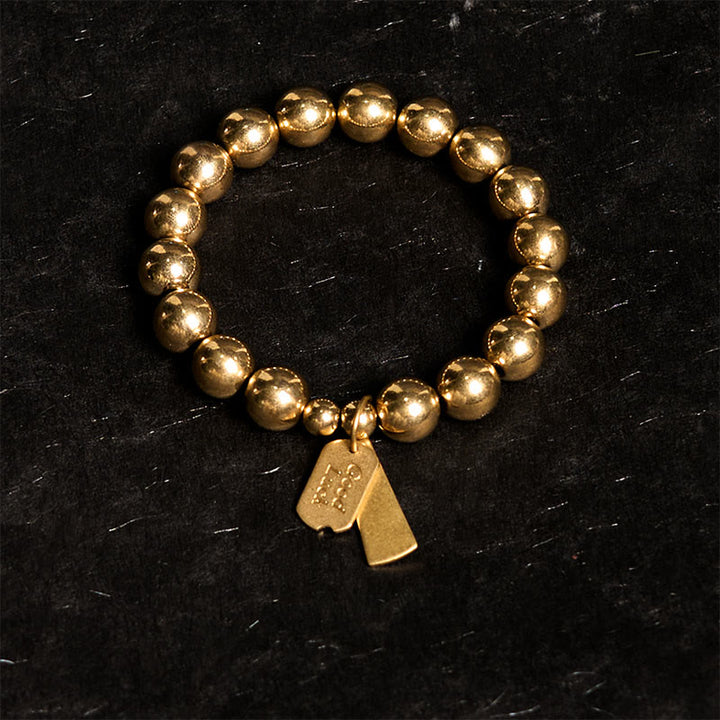 Bracelet de guérison en laiton et cuivre avec Buddha Stones - image 1