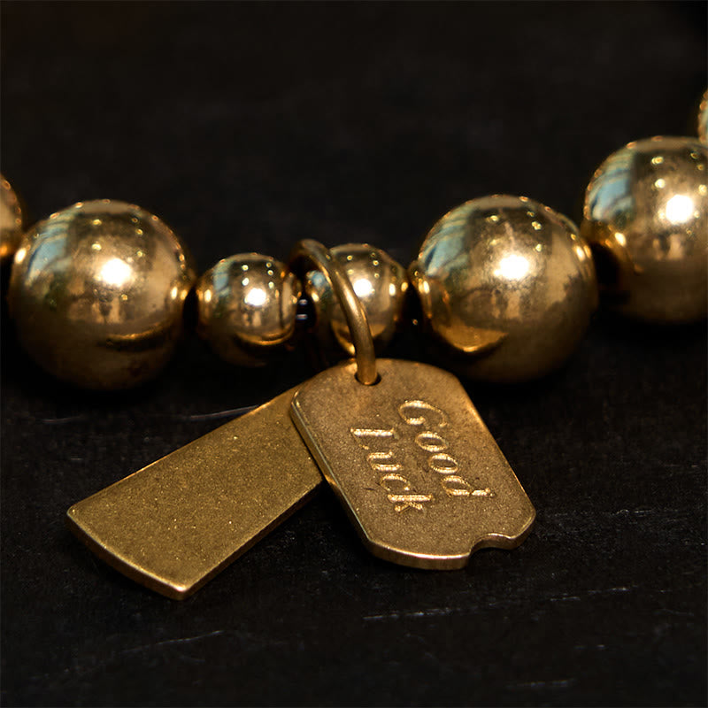 Bracelet de guérison en laiton et cuivre avec Buddha Stones - image 2