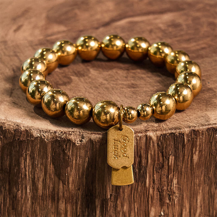 Bracelet de guérison en laiton et cuivre avec Buddha Stones - image 14