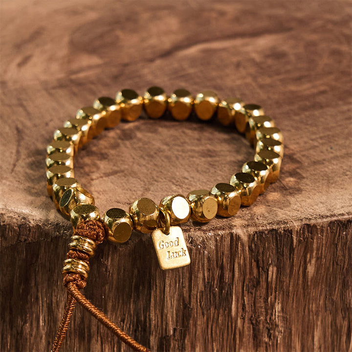 Bracelet porte-bonheur en cuivre avec Buddha Stones