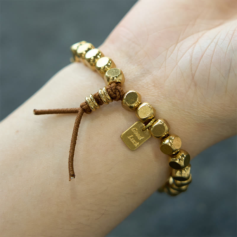 Bracelet porte-bonheur en Buddha Stones , laiton et cuivre, pour prendre soin de soi - image 6