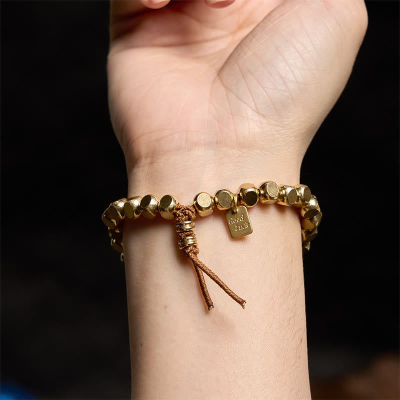 Bracelet porte-bonheur en cuivre avec Buddha Stones
