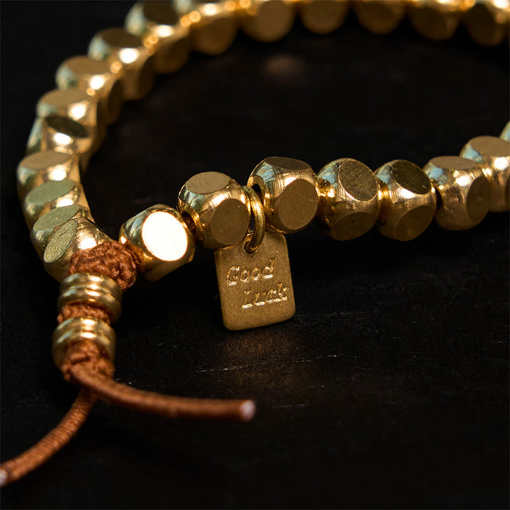 Bracelet porte-bonheur en Buddha Stones , laiton et cuivre, pour prendre soin de soi - image 2