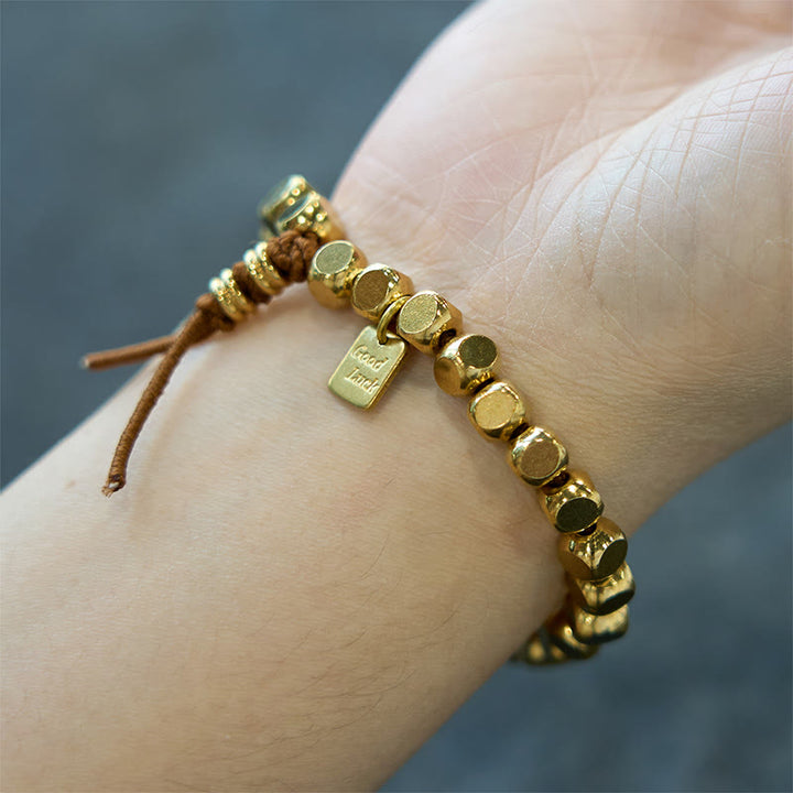 Bracelet porte-bonheur en cuivre avec Buddha Stones