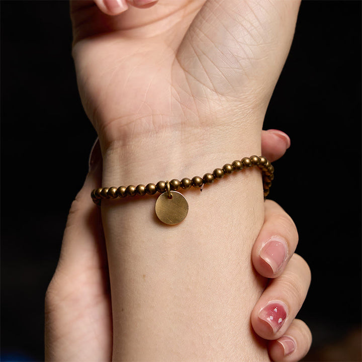 Bracelet d'équilibre en laiton et cuivre Amekaji avec Buddha Stones - image 6