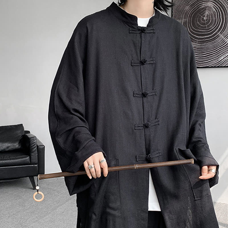 Ensemble de vêtements en coton zen à manches longues et boutons de grenouille pour homme, 2 pièces, motif Buddha Stones - image 25