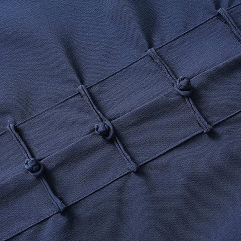 Ensemble de 2 Buddha Stones de costume Tang traditionnel à boutons de grenouille pour hommes, chemise à manches longues et pantalon