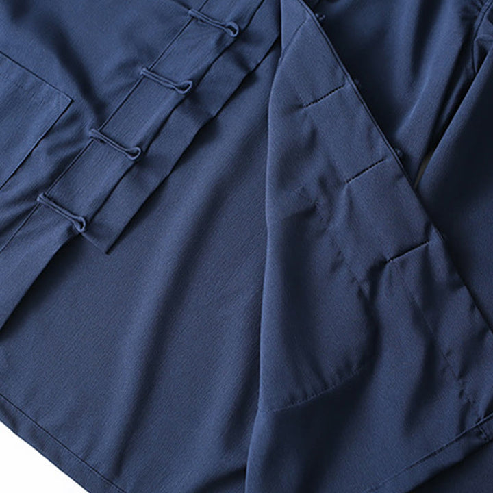 Ensemble de 2 Buddha Stones de costume Tang traditionnel à boutons de grenouille pour hommes, chemise à manches longues et pantalon - image 4