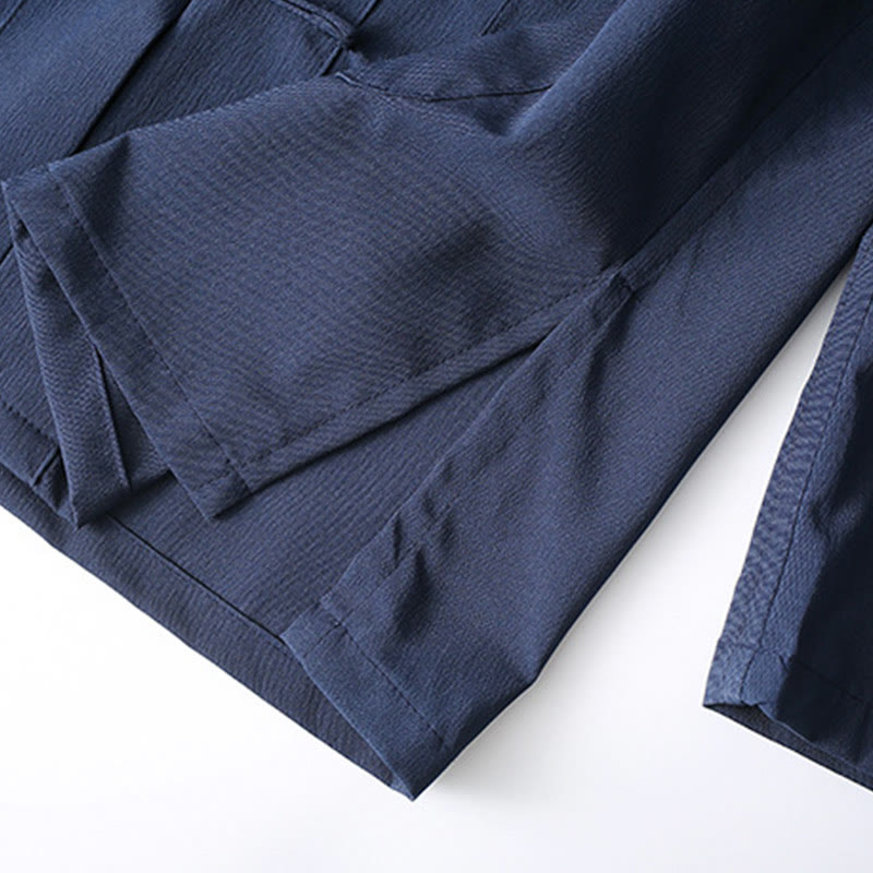 Ensemble de 2 Buddha Stones de costume Tang traditionnel à boutons de grenouille pour hommes, chemise à manches longues et pantalon - image 6