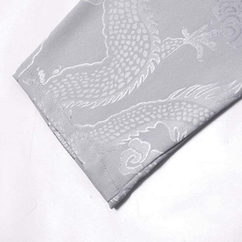 Ensemble de vêtements 2 pièces pour homme avec chemise à manches longues et pantalon et boutons en forme de Buddha Stones et de dragon - image 12
