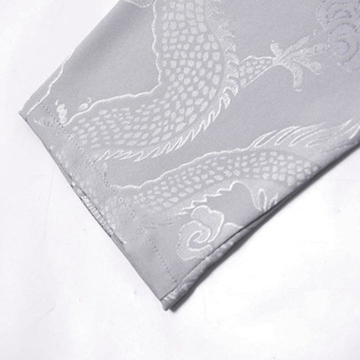 Ensemble de vêtements 2 pièces pour homme avec chemise à manches longues et pantalon et boutons en forme de Buddha Stones et de dragon - image 12