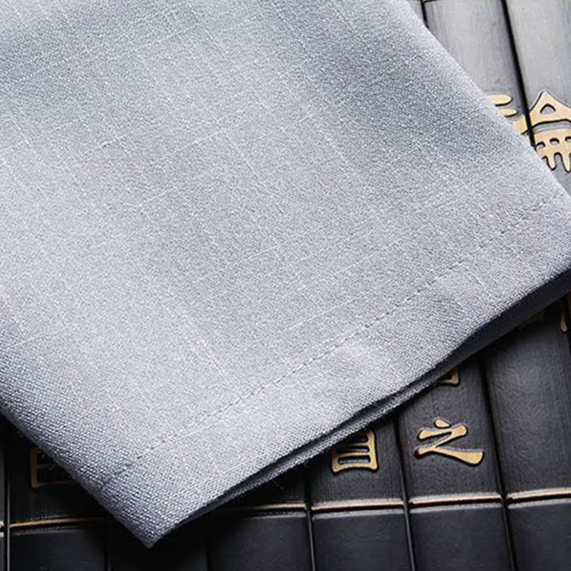 Ensemble chemise et pantalon à manches longues pour homme , Buddha Stones , couleur unie Tang Suit 2 pièces, fermeture à boutons grenouille - image 15