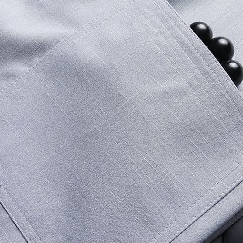 Ensemble chemise et pantalon à manches longues pour homme , Buddha Stones , couleur unie Tang Suit 2 pièces, fermeture à boutons grenouille - image 10