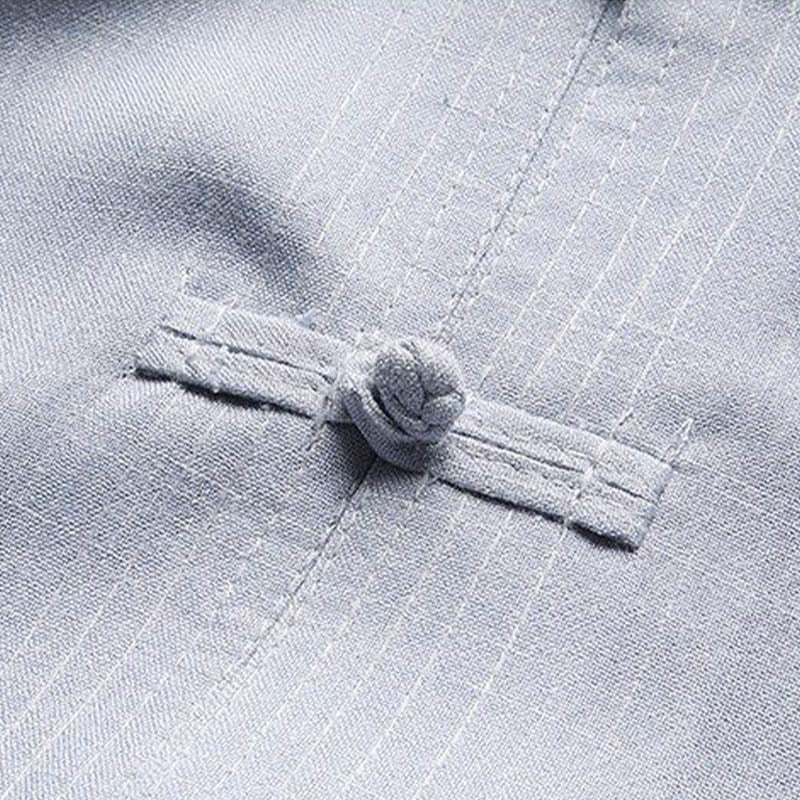 Ensemble chemise et pantalon à manches longues pour homme , Buddha Stones , couleur unie Tang Suit 2 pièces, fermeture à boutons grenouille - image 8