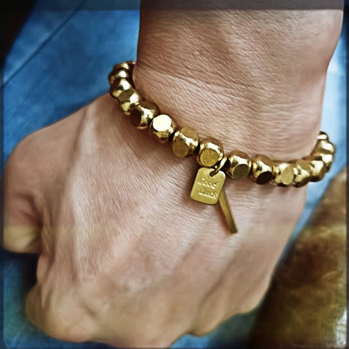 Bracelet porte-bonheur en cuivre avec Buddha Stones
