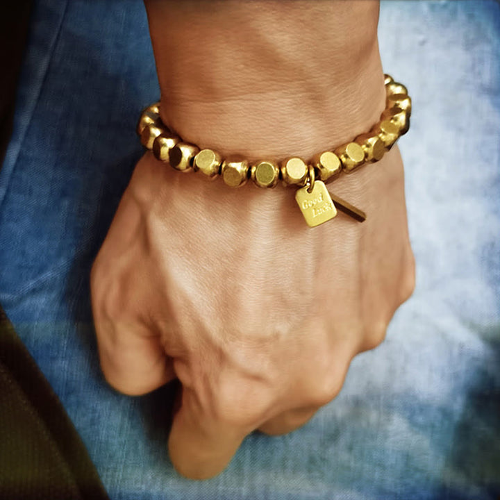 Bracelet porte-bonheur en cuivre avec Buddha Stones