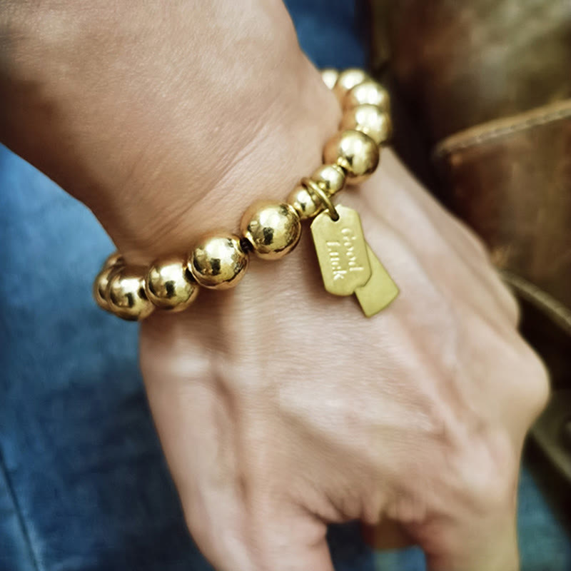Bracelet de guérison en laiton et cuivre avec Buddha Stones - image 8