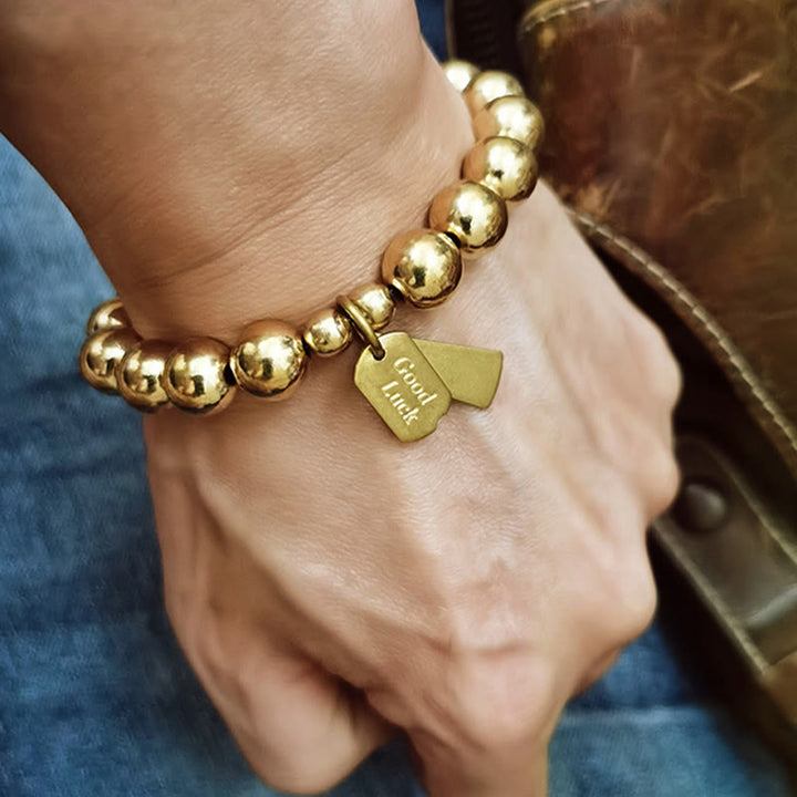 Bracelet de guérison en laiton et cuivre avec Buddha Stones - image 4