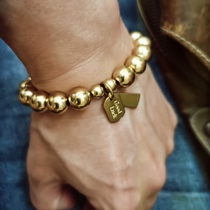 Bracelet de guérison en laiton et cuivre avec Buddha Stones - image 10
