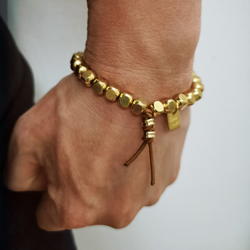 Bracelet porte-bonheur en cuivre avec Buddha Stones