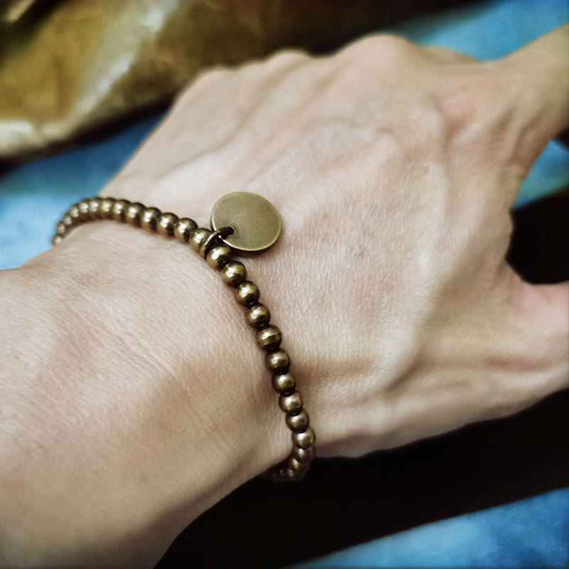 Bracelet d'équilibre en laiton et cuivre Amekaji avec Buddha Stones - image 3