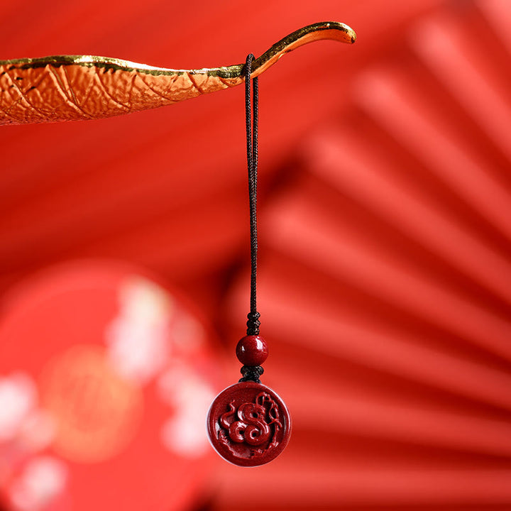 Buddha Stones Zodiaque chinois Cinabre Calme Téléphone Décoration à suspendre Porte-clés Collier Pendentif