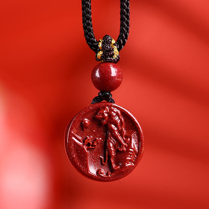 Buddha Stones Zodiaque chinois Cinabre Calme Téléphone Décoration à suspendre Porte-clés Collier Pendentif