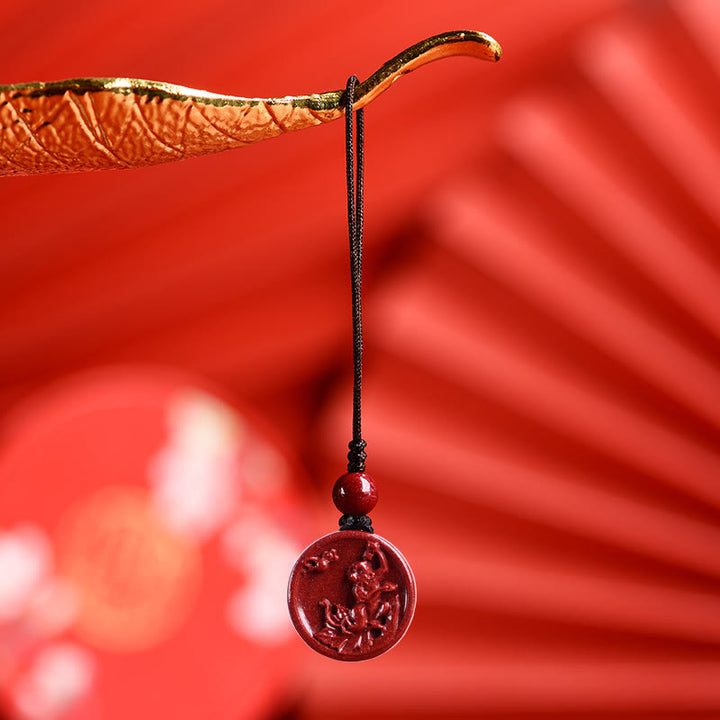 Buddha Stones Zodiaque chinois Cinabre Calme Téléphone Décoration à suspendre Porte-clés Collier Pendentif