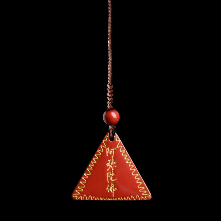 Collier pendentif calme Amitabha en Buddha Stones Cinabre